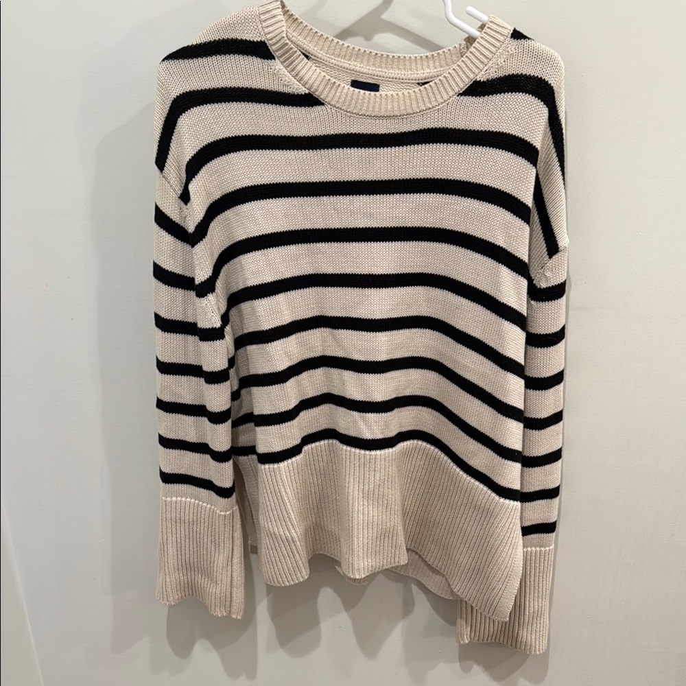 Striped Black and Cream Women's GAP Sweater